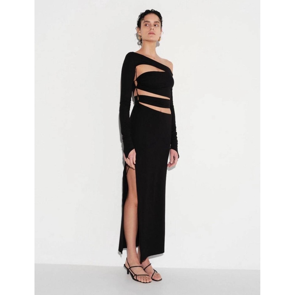 MANURI Belinda Dress Black Soft Stretch Jersey Knit Women's‎ Size XS NEW